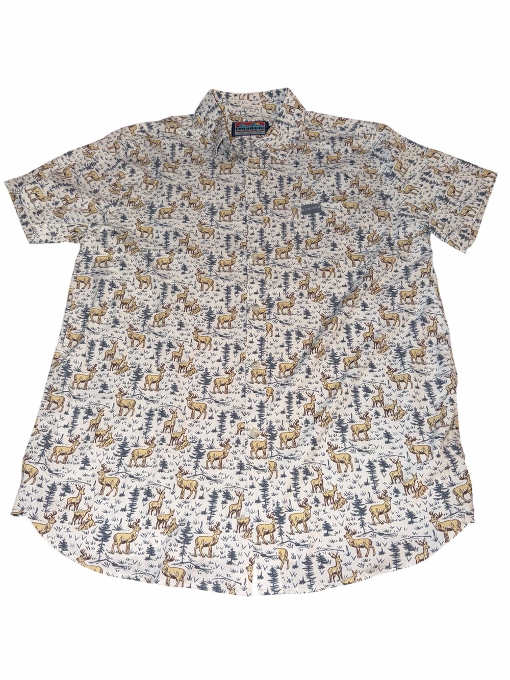 Burlebo Short-Sleeve Men’s Printed Button-Up Shirt